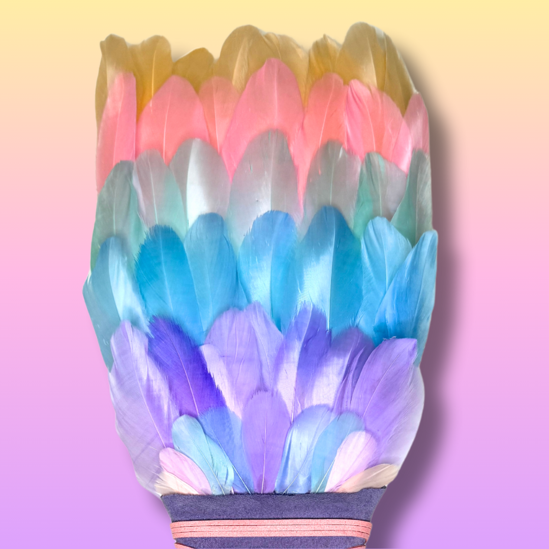 Rainbow Feather Smudge Fan